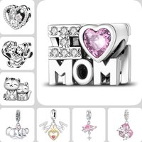 925 Sterling Silver I Love Mom & Daughter Bead Charms, Fit for Bracelet DIY, Simple Jewelry Perfect for Mother's Day Gift 2026