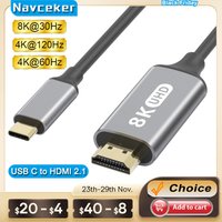 2026 8K Best USB C 3.1 to HDMI 4K Adapter Cables Type C to HDMI Cable for MacBook Samsung Galaxy S9/S8/Note 9 Huawei USB-C HDMI
