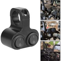 1pc 12V Waterproof 7/8" 22mm Motorcycle Handlebar Dual Button Switch Control For Headlight Flasher Speaker Fog Light Universal