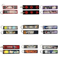 Anime NARUTO Embroidery Key Tag Comic Key Chain Key Fobs Cartoon Keychains Decoration For Motorcycles Toys Gifts