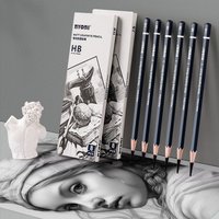 NYONI 6/8pcs Matte Sketch Pencil Painting Art Graphite Pencils Wooden Student Shading Writing Sketch Drawing Design Art Supplies