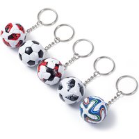 1PC PU Leather 3D Football Souvenir Key Chain Men Women Soccer Fans Keychain Bag Pendant Key Ring Boyfriend Gift Accessories