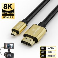 Micro HDMI to HDMI-compatible Cable 2.1 3D 8k 1080P High Speed Cable Adapter for GoPro Hero 7 6 5 Sony A6000 Nikon Canon Camera