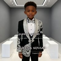 Exclusive Boys Suits For Wedding Beads Stone Kids Tuxedo Customized Brilliant Lapel Blazers костюм для мальчика