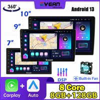 Evean 9"/10.1" Octa Core 8G 128G Android Player 360 Panoramic Android13 Car Radio With Fan Carplay Auto 2Din Multimedia Player