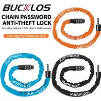 ZELLMANN Anti-theft Motorcycle Bicycle Lock MTB Road Bike Safety Chain Locks with Four Digit Combination Lock Bike Accessories
