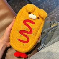 Kawaii Puppy Pencil Case Large Capacity Embroidery Pen Bag Aesthetic School Supplies Portable Plush Stationery Pouch