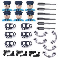 6PCS/SET US City Police Handcuffs Pistol Military MOC Building Blocks Team for Children Weapons Figures Brick Mini Toys Hobbies