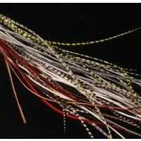 Selle de coq naturelle 20cm-30cm, pour la pêche des mouches, matériel d'attache de mouches, selle, hackle Grizzly, plumes de cheveux, vente en gros
