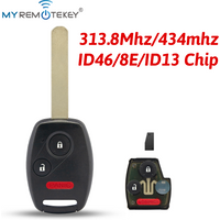 MYREMOTEKEY Remote Car Key Fob N5F-S0084A/MLBHLIK-1T/OUCG8D-380H-A/CWTWB1U545 313.8/315/434 Mhz for Honda Accord Pilot Ridgelin