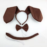 Adults Kids Plush Cartoon Dog Ears Headband Hairband Animal Birthday Party Cosplay Costume Christmas Halloween Headwear