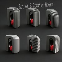 Six-Piece Multifunctional Combination Set with No-Drill Gravity Hooks, Traceless Bathroom and Toilet Hangers, Versatile Storage Solution for Multiple Settings, Available in Multiple Colors