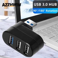 USB Hub Adapter 180° Rotatable 3 Ports USB 3.0 2.0 HUB Splitter High Speed Data Transfer U Disk Card Reader For Laptop Computer
