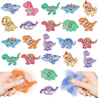50-10PCS Cartoon Acrylic Dinosaur Fidget Spinner Stress Relief ADHD Autism Anxiety Toys For Kids Rewards Birthday Party Favors