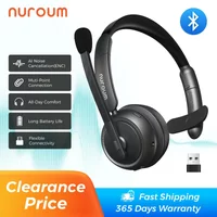 Nuroum HP31SU Bluetooth 5.3 Over-Ear Wireless Headset mit ENC-Geräuschunterdrückung, Mikrofon, unabhängiger physischer Stummschalttaste, Business-Kopfhörer für Callcenter, Homeoffice, Remote-Büro, PC,