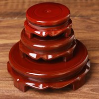 Imitation Solid Wood Round Rotate Vintage Home Decoration Antique Stand Base Ornament Vase Base Teapot Display Holder