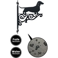 . Hang plants or decor with canine charm. 25cm H, fits any wall. A stylish dachshund silhouette bracket