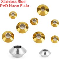 50pcs PVD Never Fade Stainless Steel Beads Bulk Lot Big Large Hole 4mm 6mm Necklace Bracelet Spacer Beads Diy Jewelry Making