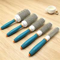 Professional Salon Hair Styling Brush Round Barrel Curly Hair Comb Hairderssing Comb Wet and Dry Dual Use Hairbrush Roller Tools
