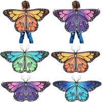 Kids Butterfly Wings Cape Girls Fairy Shawl Pixie Cloak Fancy Dress Costume Gift image 4