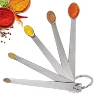 5pcs/Set Stainless Steel Small Measuring Spoon Multiple Size Coffee Tea Seasoning Measuring Spoons Home Kitchen Baking Tools
