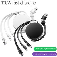 2026New 3 in 1 Retractable USB Cable for IPhone Charger Fast Wire Charging Cable for Android Phone Type C for Xiaomi Samsung