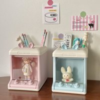 MINKYS Creative House Shape Doll Storage Box&Pen Holder Multifunctional Desktop Organizer School Office Stationery