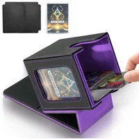 Holds 100+ Trading Card Deck Box for MTG Commander Display with 2 Dividers Game Sports Card Storage Box PU Magnet Deck Case