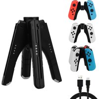 4-in-1 controller charger handle for Switch JoyCon & Switch OLED JoyCon stand,JoyCon charging dock with LED indicator