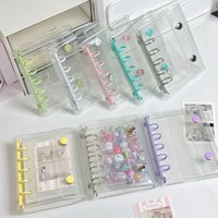M5 Macaron Color Series Transparent Planner, Binder Photo Album, DIY Sticker Book, 3D Embossed Diamond Sticker Book, Pp Material, Suitable for K-Pop Photocard, Planner, Notebook, Student