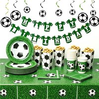 Soccer Birthday Party Decorations Hanging Bnner Soccer Paper Plates Napkins Cups Tablecloth Sports Football Theme Party Supplies