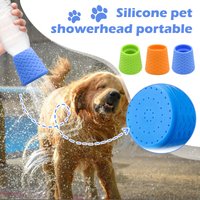 Portable Silicone pet shower head,Summer Outdoor Dogs Shower Water Sprayer,Fits Most 16oz To 2L Plastic Water Bottles Or Bottles