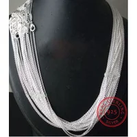 10pcs/lot Promotion! wholesale 925 sterling silver necklace, silver fine jewelry Rolo Chain 1mm Necklace 16 18 20 22 24"