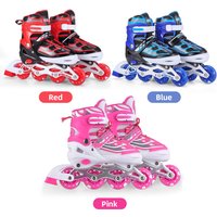 Kids Inline Skates Light Up for Boys and Girls Beginner Friendly Eco-friendly Breathable for Toddlers Shoe Size 28-41