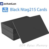 HACHANLUN 5-10PCS NTAG215 Blank NFC Cards PVC Tags NFC215 Black Card 13.56Mhz TagMo Waterproof RFID NFC Phone 504 bytes
