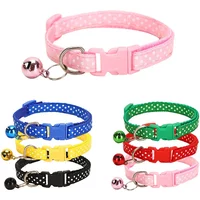 Nylon Adjustable Cat Collar Kitten Dog Universal Quick Separation Small Collar with Bell Pet Supplies Kitten Accessories