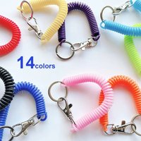 1/2/4pcs Spiral Telescopic Spring Coil Keychain Anti-Theft And Anti Loss Pull Rope Safety Keyring, With Metal Lobster Buckle