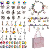 Charm Bracelet Making Kit for Girls,Gift Box Jewelry Making Kit for 6-12 Girls Birthday Christmas Gift