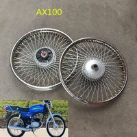 72 Spokes Motorcycle Wheel Rim Complete for Suzuki Haojue Jingcheng AX100 A100 JC100 HJ100 Front 1.40-18 Rear 1.60-18 Drum Brake