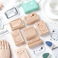 1 pc Creative Animal Wooden Calendar Stamp, suitable for notebooks and planners, stylish and exquisite office and study supplies
