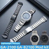 For Casioak GA2100 Titanium Mod Kit Full Metal Case Bezel Strap For G-SHOCK GA-2100/2110/B2100 Watch Upgrade Parts with tools