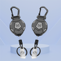 31.5โSteel Retractable Cord Retractable Keychain Anti Theft Heavy Duty Carabiner Badge Holder ID Badge Reel Telescopic Keychain
