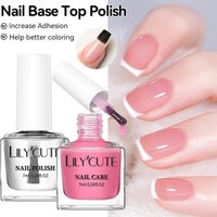 LILYCUTE 7ml Clear Nail Base Top Polish Nail Care Polish Milky White Pink Strengthener Nail Hardener Long Lasting Nail Varnish