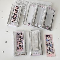 Y2K Fashion Korean Life 4 Grid Silver Card Holder Cute Girl Idol Photo Organizer Student Instant Camera Photo Display Album Kpop
