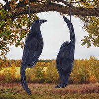 Artificial Hanging Dead Crow Bait Realistic Crow Garden Bird Deterrents Handmade Hangable Dead Crows For Party Props Lawn Garden