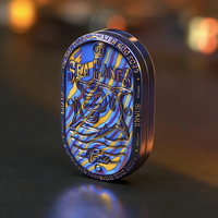HALOOPLAYER EDC New Material Sea Shark Rhythm Direct Push Rotating Fingertip Push Card Desktop Decompression Toy