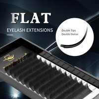 Winky Beauty Reine schwarze flache Wimpernverlängerung, geteilte Spitzen, individuelle Nerzwimpern, Zubehör, Ellipse, Kaschmir-Wimpern, Großhandel