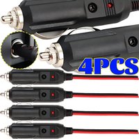 12V 24V Auto 20A Male Car Cigarette Lighter LED Socket Plug Connector Adapter Car Cigarette Lighter Interior Accessories 4/1pcs