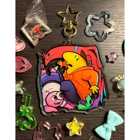 Smiling friend 3-inch 'trapped' acrylic keychain/pendant