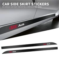 2pcs Carbon Car Door Side Skirt Sill Stripe Sticker Motion design Decals For Audi B7 B5 B6 B8 B9 8P A3 A4 A5 A6 A7 A8 TT Q3 Q5